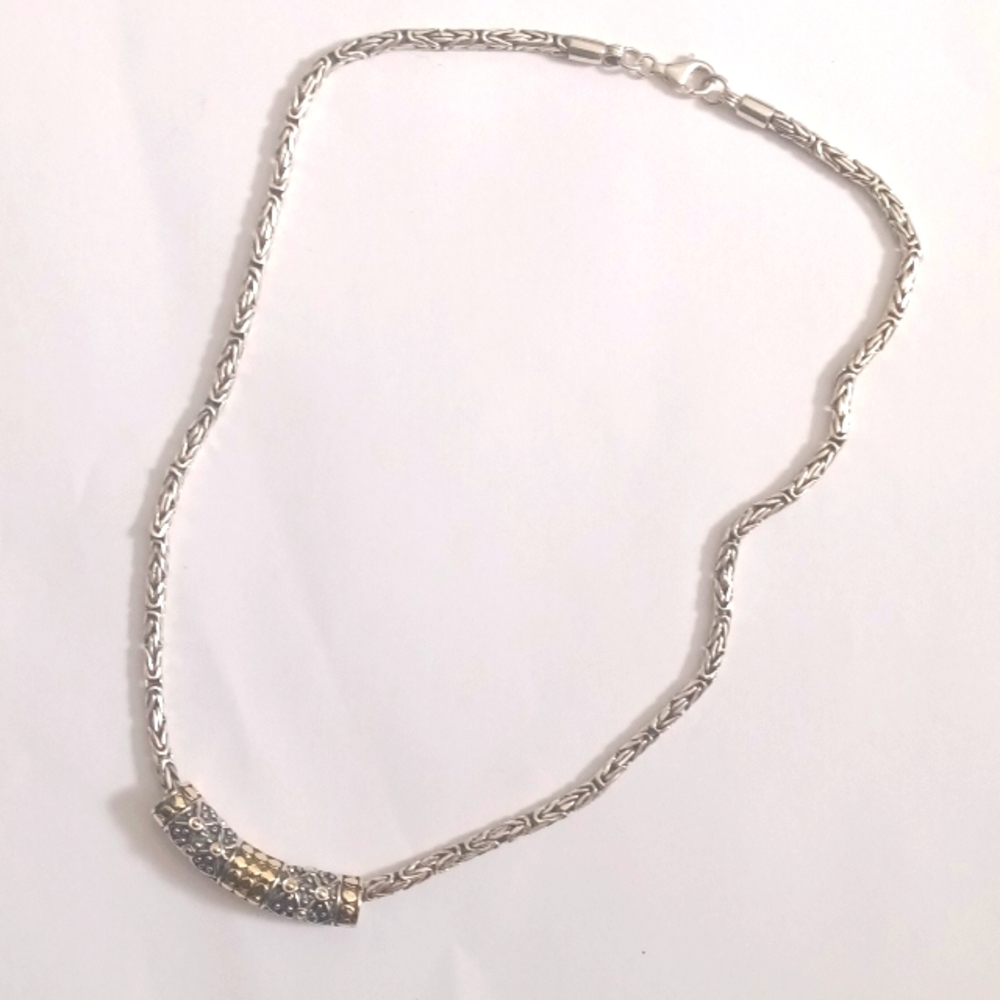 🚨Brighton~ two toned, sterling stamped & gold plated, chain & charm.